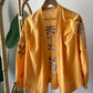 Orange Floral Embroidered Cotton Kimono