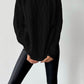 Black Braided Knitted Round Neck Pullover
