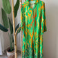 Orange X Green Painting Shirt Dress With Pockets