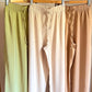 Olive Straight Pants with Elastic Waist