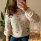 Cream Embroidered Floral Pullover