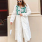 White X Green Kimono Dress