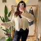 Cream Cardigan With Bell Sleeves