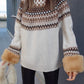 Vintage Pullover With Cuff Fur