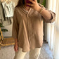 Khaki Linen Oversized Shirt