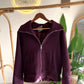 Burgundy Zip Up Wool Jacket