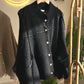 Italian Black Triko Cardigan With Golden Buttons