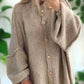 Italian Latte Triko Cardigan With Golden Buttons