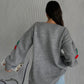 Cherry Grey Cardigan With Tie Front Details