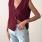 Burgundy Basic Triko Vest