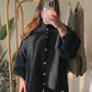 Italian Black Triko Cardigan With Golden Buttons