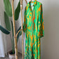 Orange X Green Painting Shirt Dress With Pockets