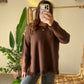 Italian Brown Fringe Pullover