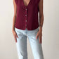 Burgundy Basic Triko Vest