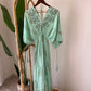 Italian Turquoise Embroidered Dress With Pockets