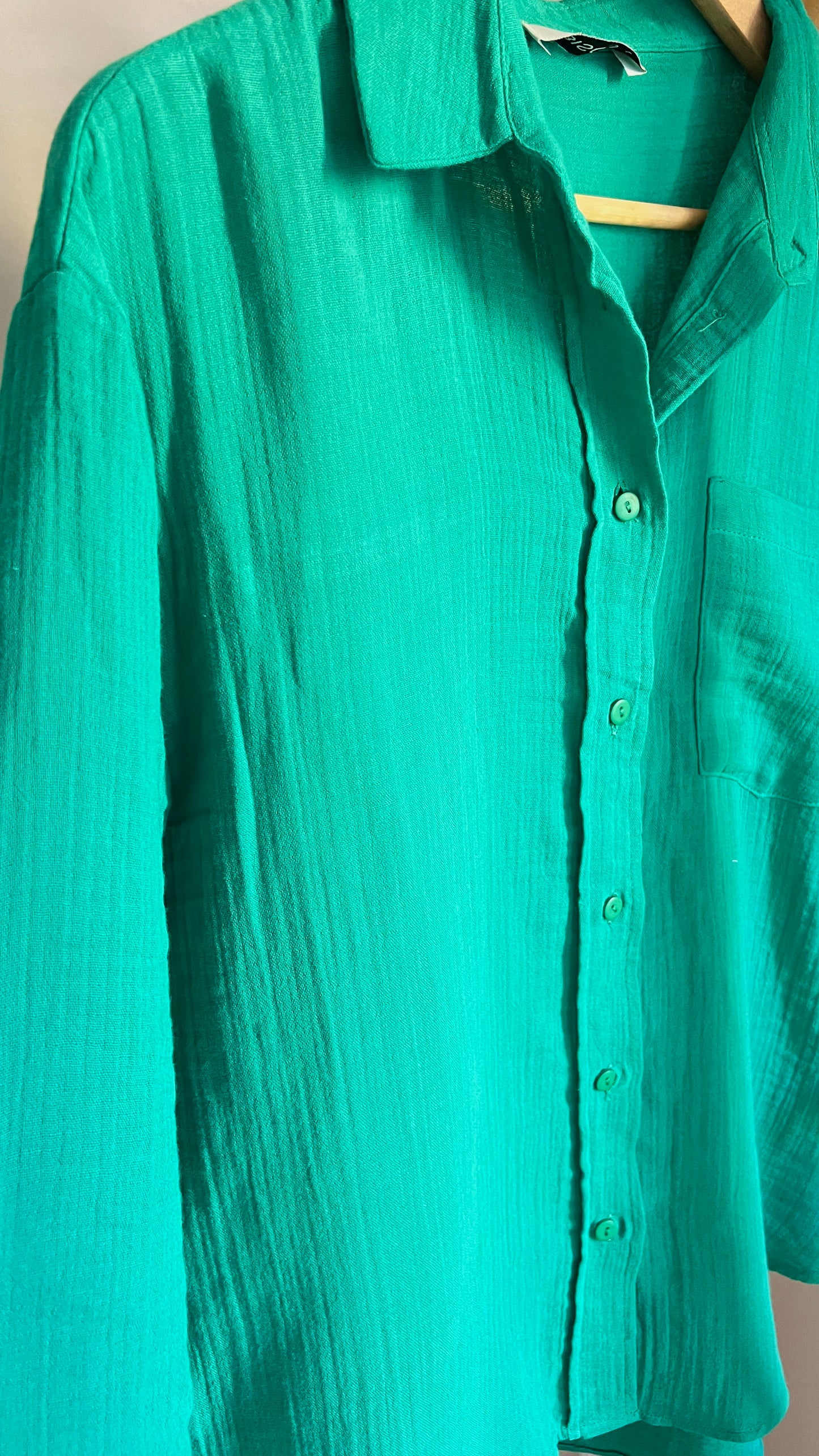 Green Muslin Linen Shirt