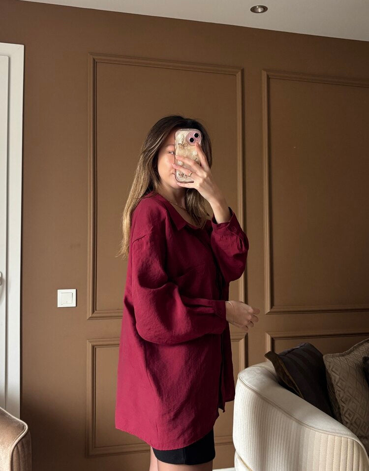 Oversized Burgundy Shirt