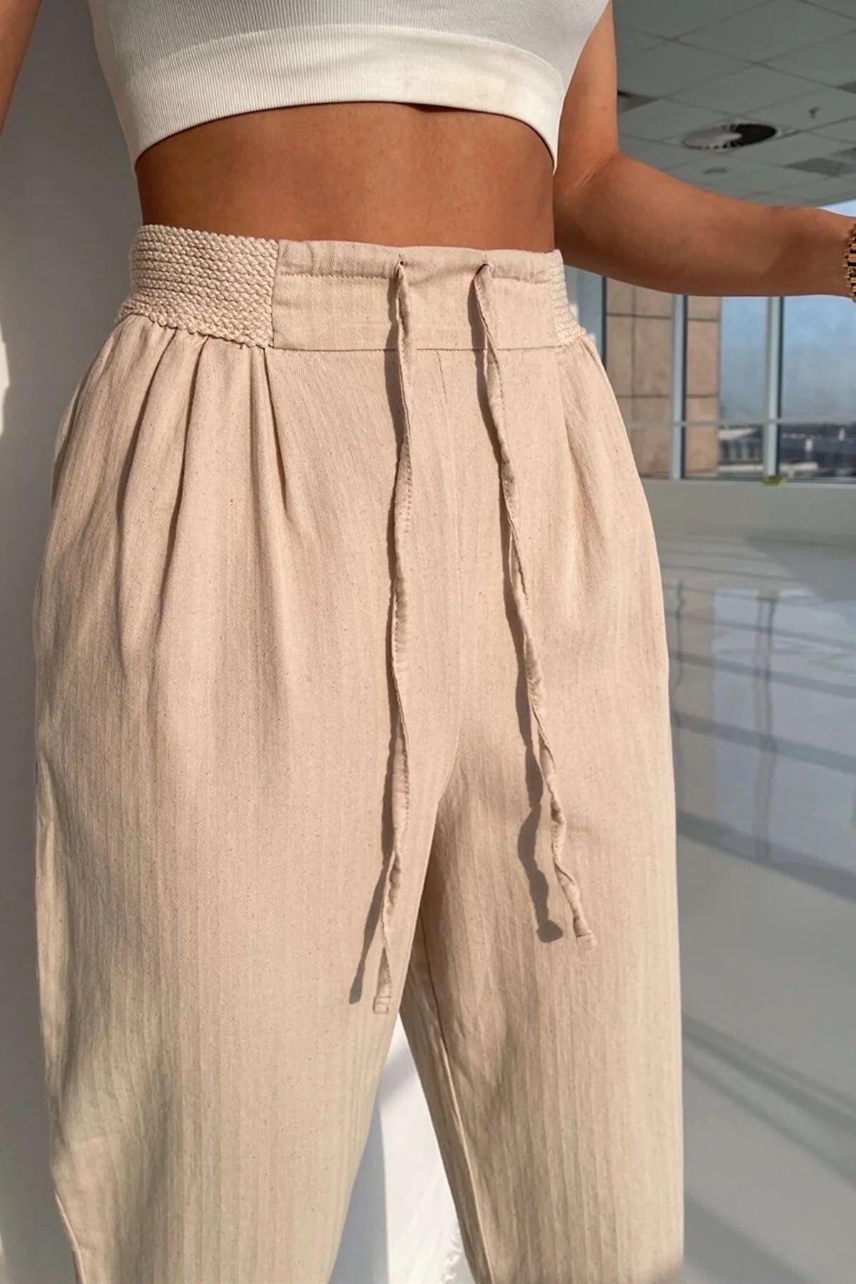 Linen Beige comfort Pants