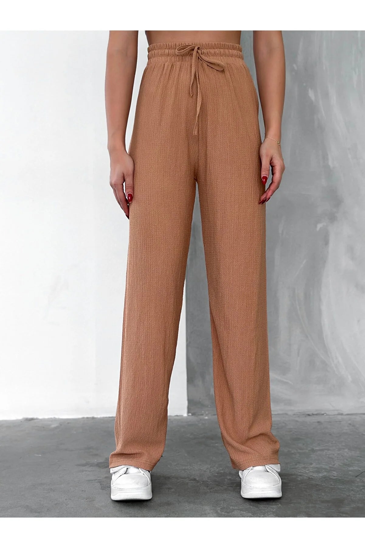 Crinkled Wide Leg Pants