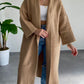 Camel Heavy Longline Coat Cardigan