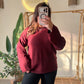 Burgundy Round Neck Pullover