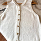 Cream Vest With Golden Heart Buttons