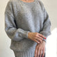 Grey Mohair Pullover With Silver Threads