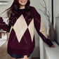 Beige X Burgundy Rhombus Pullover