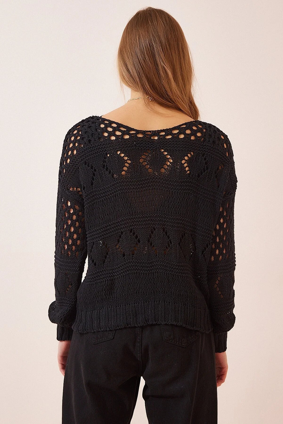 Crochet Black Pullover