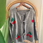 Cherry Grey Cardigan With Tie Front Details