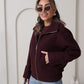 Burgundy Zip Up Wool Jacket