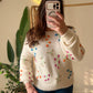 Cream Embroidered Floral Pullover