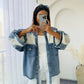 Denim & Crochet Oversized Jacket