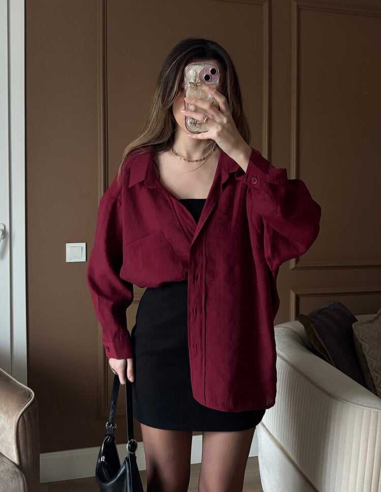 Oversized Burgundy Shirt