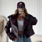 Burgundy Leather Biker Jacket