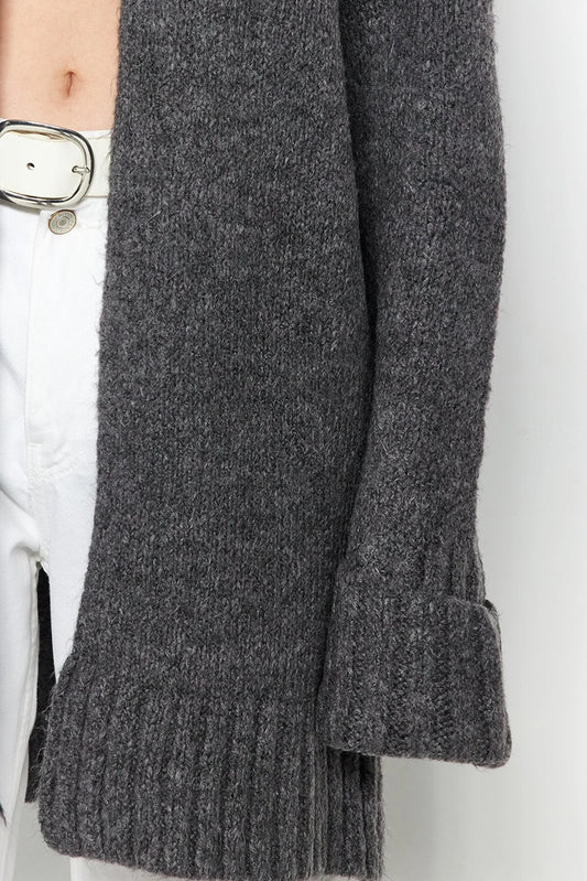 Dark Grey Knitted Cardigan