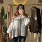 Italian Grey Triko Cardigan With Golden Buttons