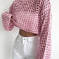 Pink Crochet Crop Top