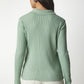 Polo Neck Ribbed Mint Top