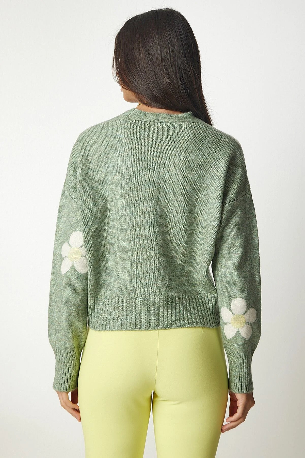 Mint Green Floral Cardigan