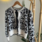 Leopard Black & Brown Cardigan With Velvet Ties