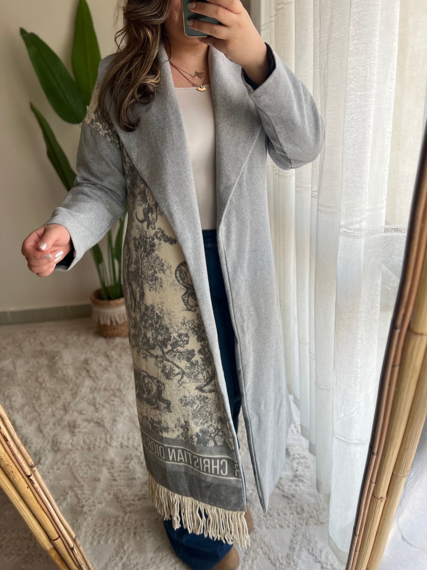 Grey Half & Half Wool Coat