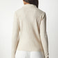Polo Neck Ribbed Beige Top
