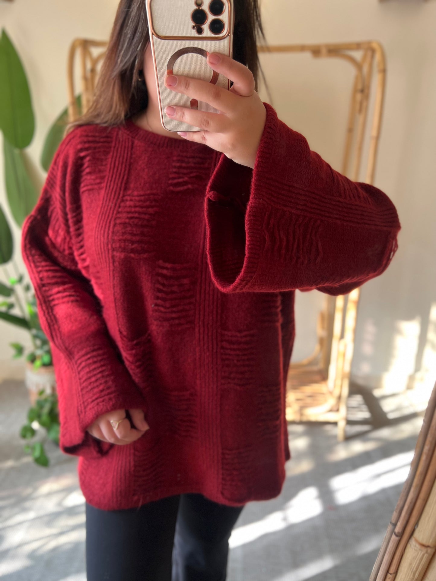 The Oversized Burgundy Pullover