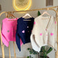 Navy X Pink Hearts Triko Cardigan