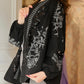 Black Silver Embroidered Kimono