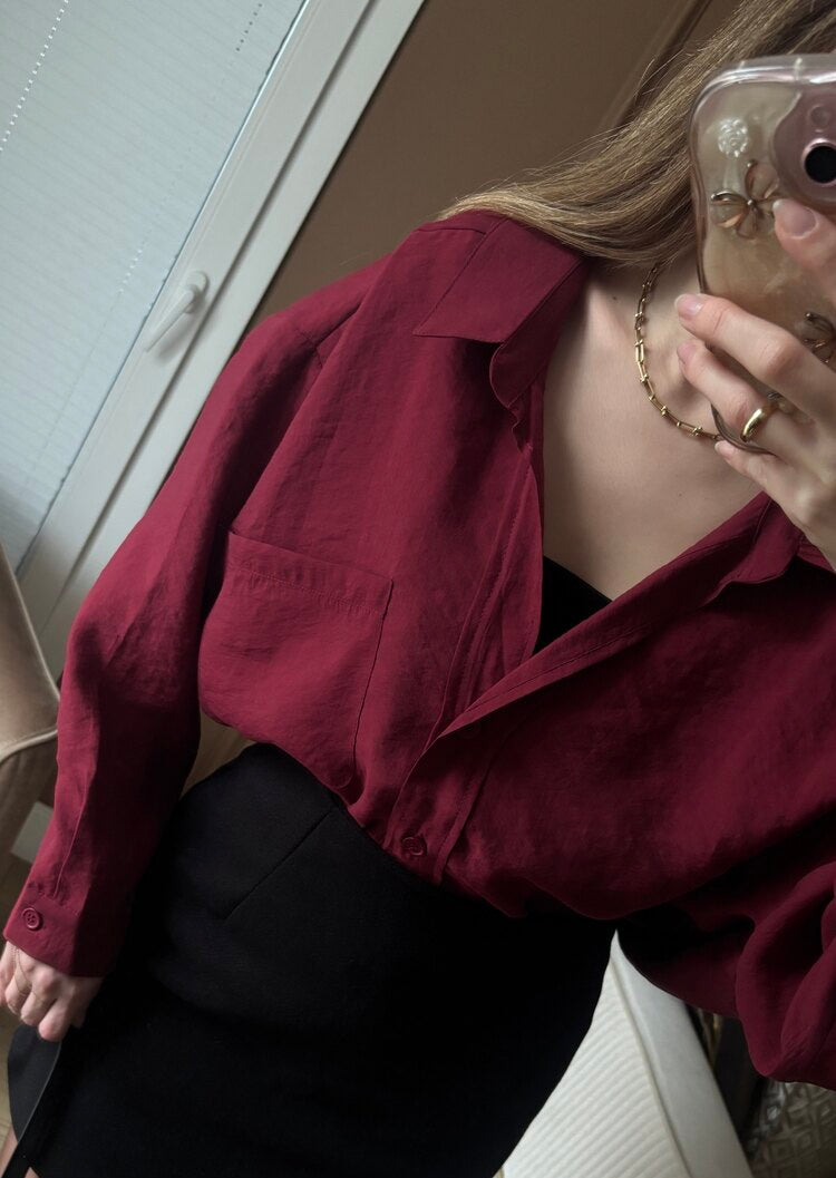 Oversized Burgundy Shirt