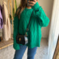 Green Braided Knitted Round Neck Pullover