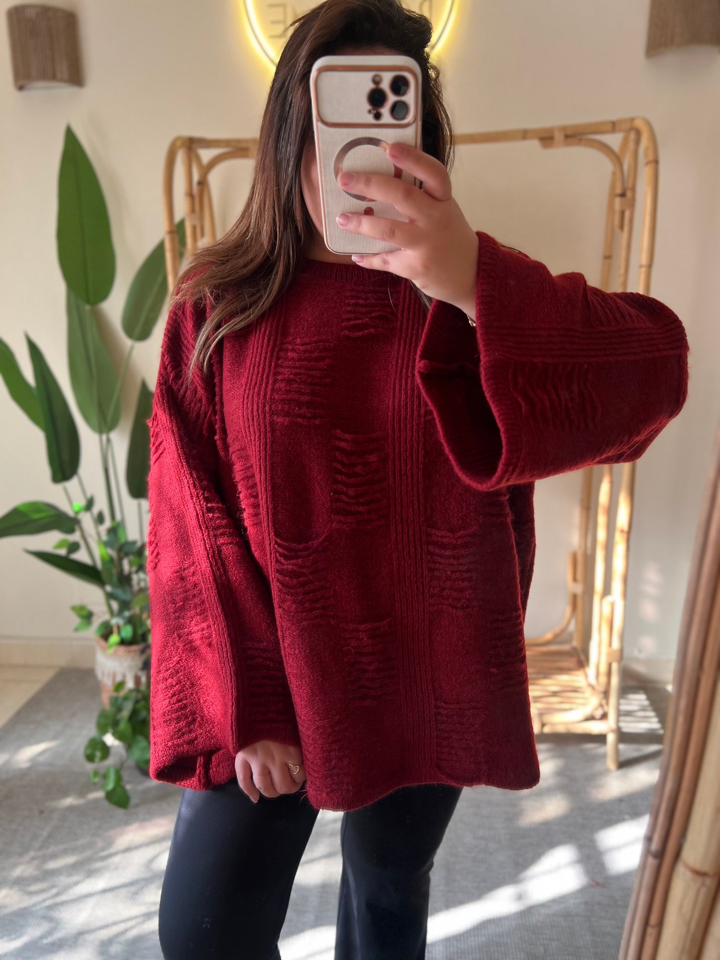 The Oversized Burgundy Pullover