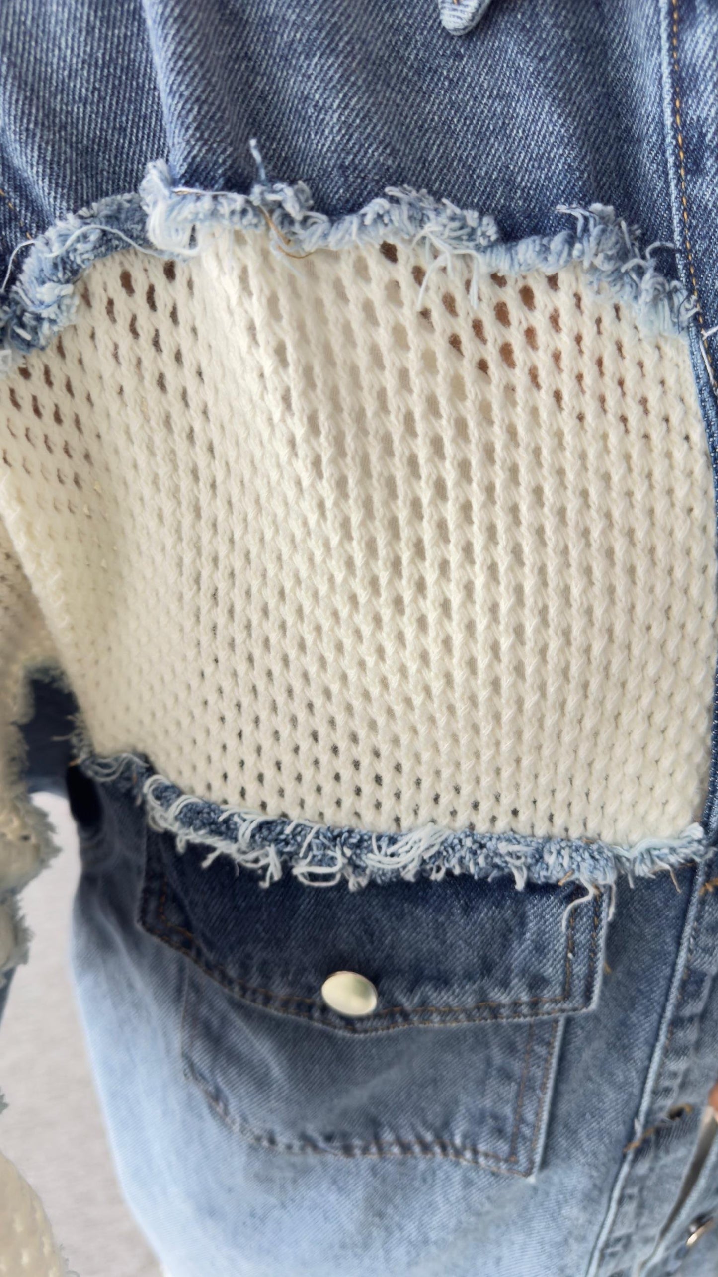 Denim & Crochet Oversized Jacket